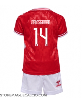 Danimarca Mikkel Damsgaard #14 Maglia Gara Casa Repliche Europei 2024 Bambino